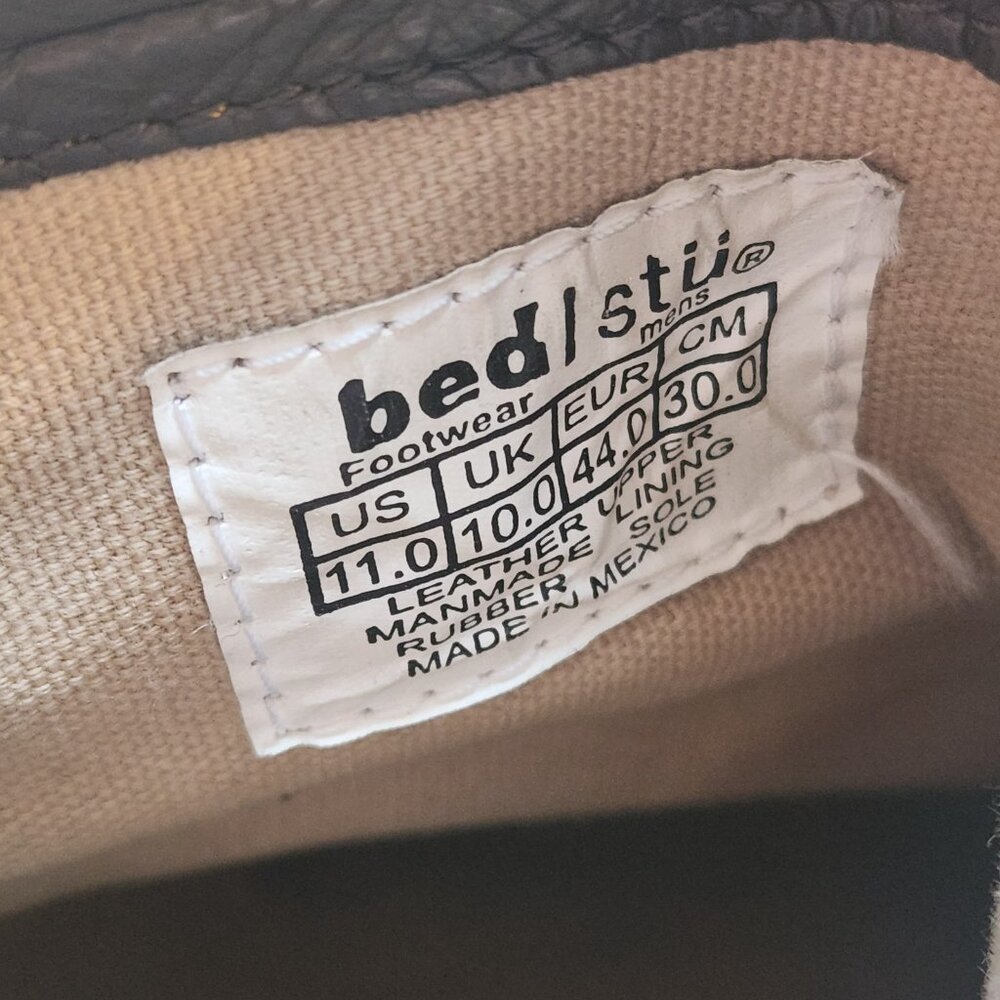 Bed Stu Mens Boots Size US 11 Leather Brown 6186 Zip Up UK 10 Stitch Distressed - Picture 2 of 13